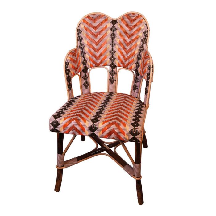Louis Drucker Houlgate Orange Chevron Chair
