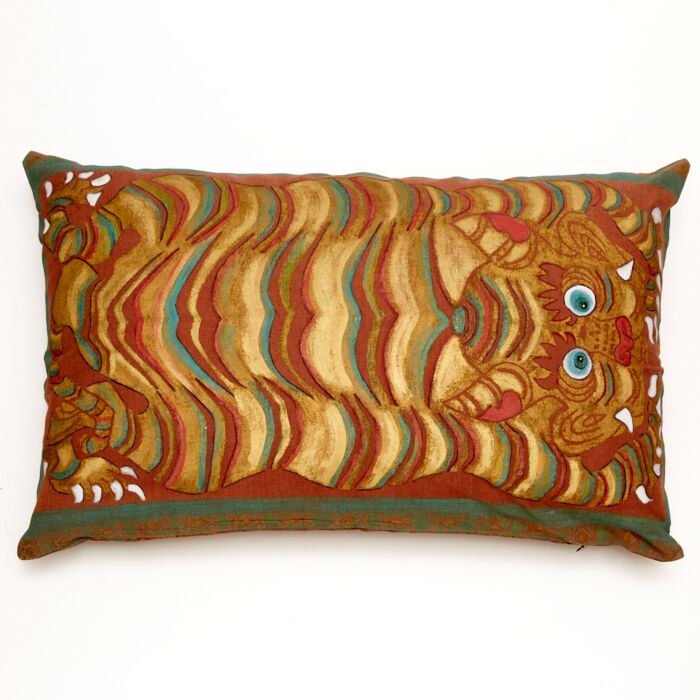Mirella Tiger Carpet Rust Linen Pillow 21x33