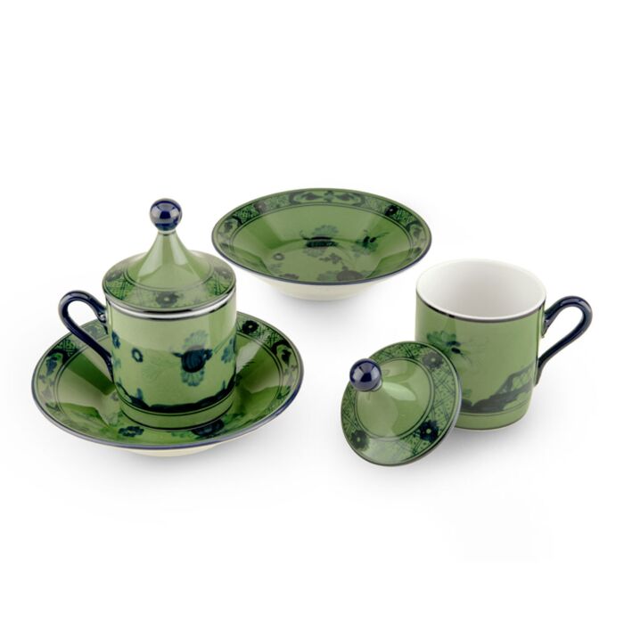 Ginori Oriente Italiano Malachite Espresso Cup Set