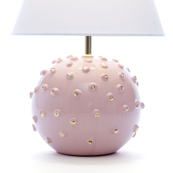 Italian Table Lamp Sphere Gold Pink