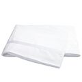 Matouk Lowell White & White Queen/Full Flat Sheet - 96x112