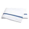 Matouk Lowell White & Azure King Flat - 114x112
