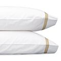 Matouk Lowell White & Champagne King Pillowcase/Pair - 21x41