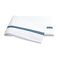 Matouk Lowell White & Sea King Flat Sheet - 114x112