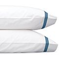 Matouk Lowell White & Sea King Pillowcase/Pair - 21x41