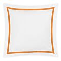 Matouk Lowell White & Tangerine Euro Sham - 27x27