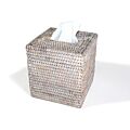 Matahari Rattan Whitewash Tissue Box - 5.75x6.25