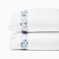 Sferra Tralcio White & Sea Standard Pillowcase/Pair - 22x33