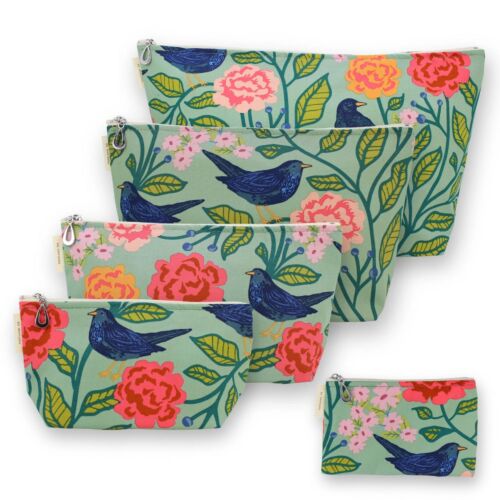 Dana Herbert Cosmetic Bags & Coin Purse Birds on Sage