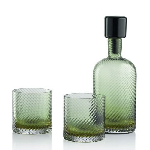 Nason Moretti Borealis Bottle & Old Fashioned Glass Soraya Green