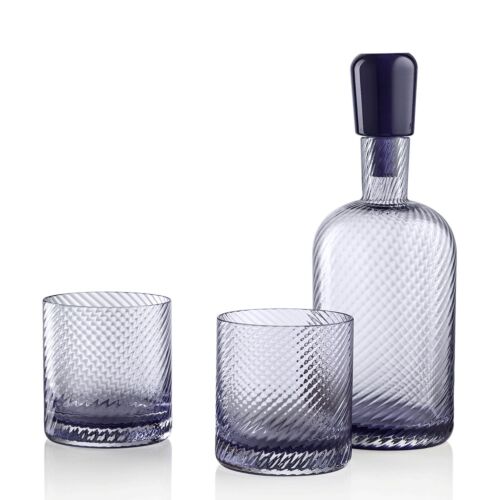 Nason Moretti Borealis Bottle & Old Fashioned Glass Wisteria