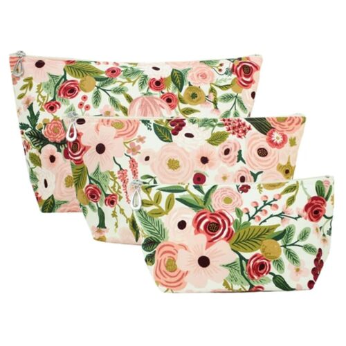 Dana Herbert Mauve Garden Cosmetic Bags