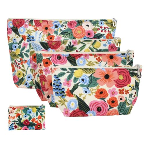 Dana Herbert Cosmetic Bags & Coin Purse Floral on Cream