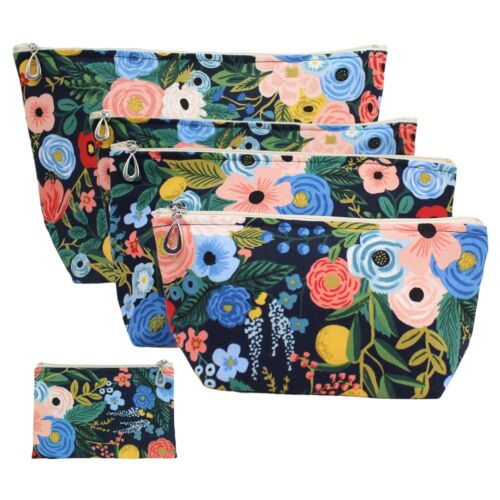 Dana Herbert Cosmetic Bags & Coin Purse Floral on Navy