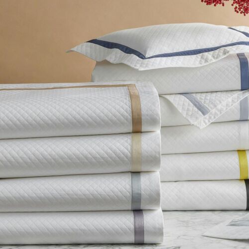 Matouk Lowell Matelassé Coverlet & Sham