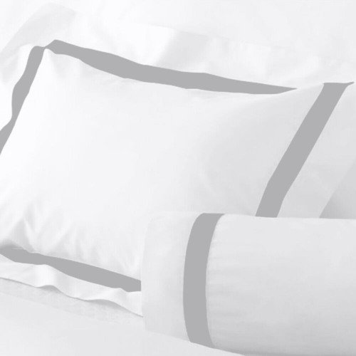 Matouk Lowell White & Silver Bed Collection