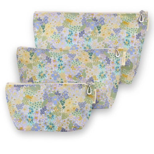 Dana Herbert Cosmetic Bags & Coin Purse Metallic Flower Garden Lavender