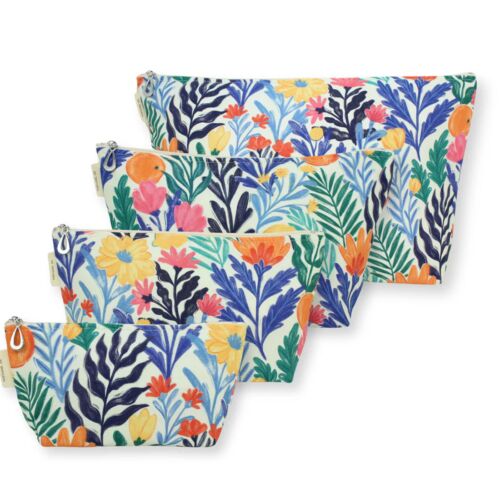 Dana Herbert Papercut Flowers Cosmetic Bags