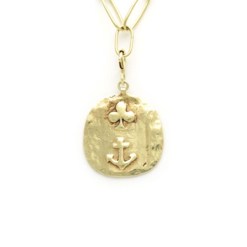 18K Gold-Dipped Flower & Anchor Charm Pendant