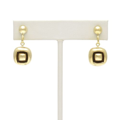 18K Gold-Dipped Button Earrings