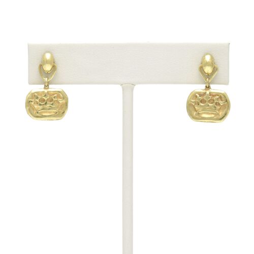 18K Gold-Dipped Crown Reversible Bee & Bird Earrings