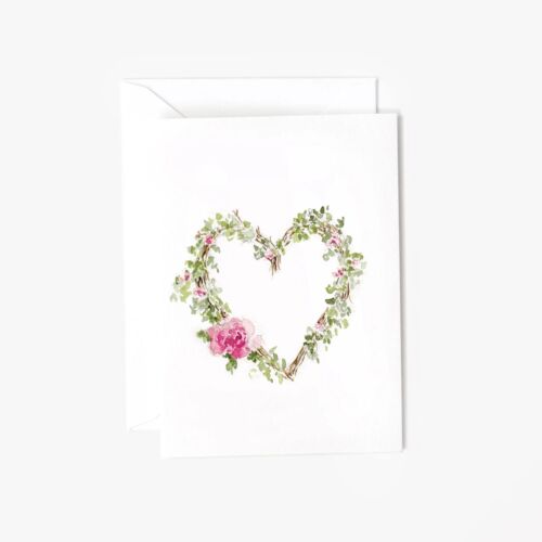   Emily Lex Heart Wreath Mini Notecard