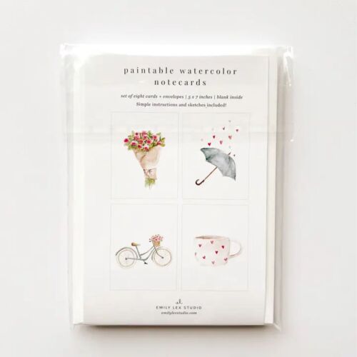  Emily Lex Paintable Notecard Set/8 Love Sweet Love 