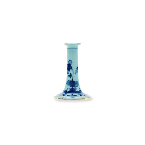      Ginori Oriente Italiano Iris Gold Rim Candle Holder