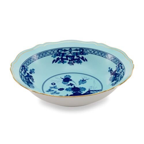    Ginori Oriente Italiano Iris Gold Rim Deep Round Bowl