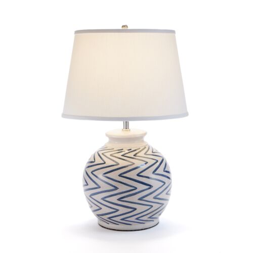  Italian Table Lamp Zig Zag Blue