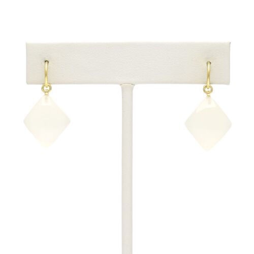 18K Gold-Dipped Diamond White Stone Earrings