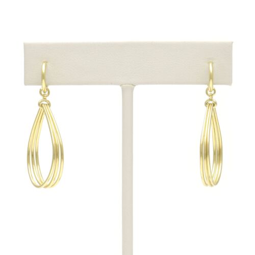18K Gold-Dipped Triple Tear Earrings