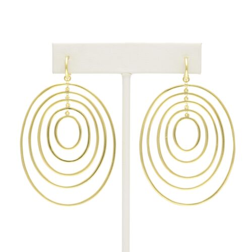 18K Gold-Dipped Graduated Five Ovals Earrings
