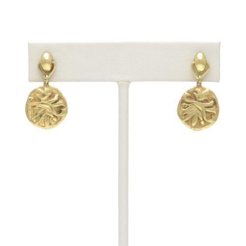 18K Gold-Dipped Heraldic Shield & Moon with Bat Earrings