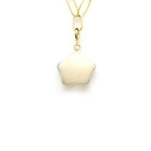 18K Gold-Dipped Silver Flower Reversible Bone Charm Pendant