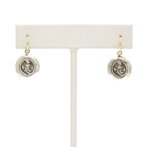 18K Gold-Dipped Silver Anchor Earrings