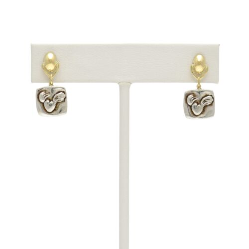 18K Gold-Dipped Silver Flying Heart Earrings