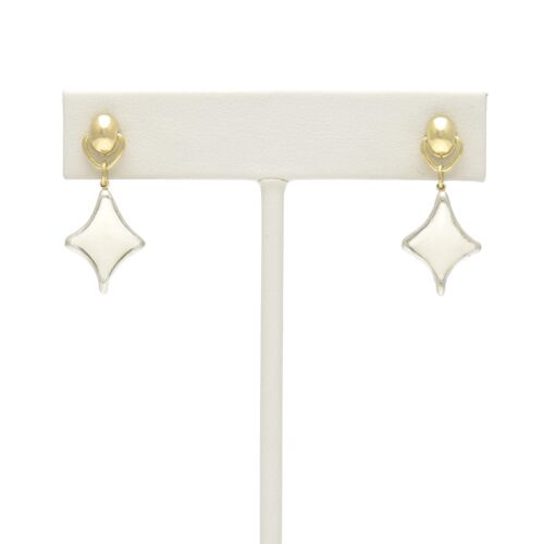 18K Gold-Dipped Squeezed Diamond Reversible Bone Earrings