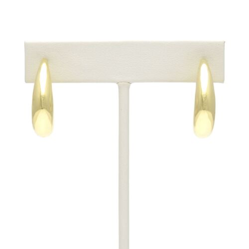 18K Gold-Dipped Thick Elongated Hoop Earrings