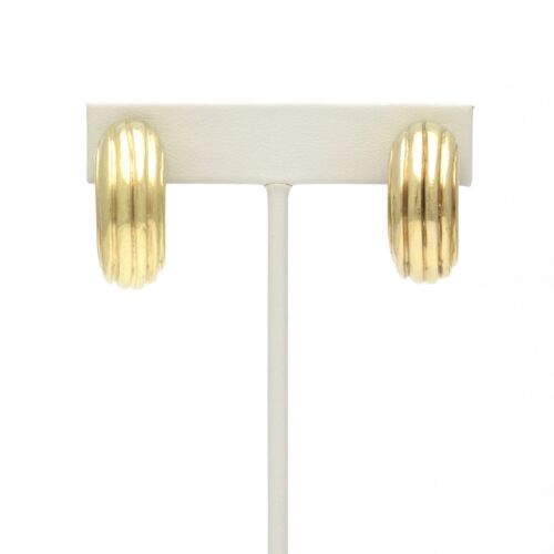 18K Gold-Dipped Thick Grove Lined Earrings