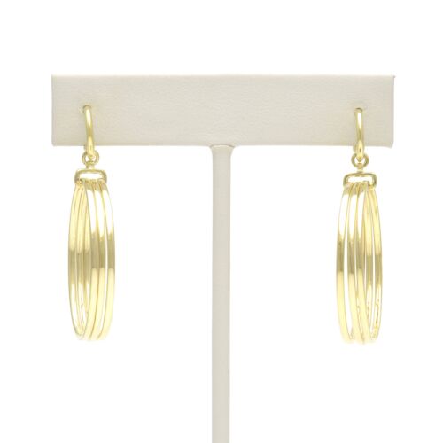 18K Gold-Dipped Triple Ring Earrings