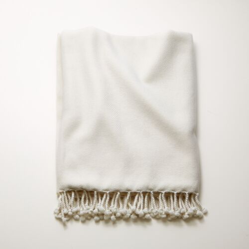 4-Ply Cashmere Throw Egret