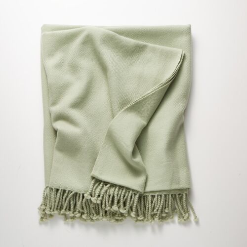 4-Ply Cashmere Throw Fog Green