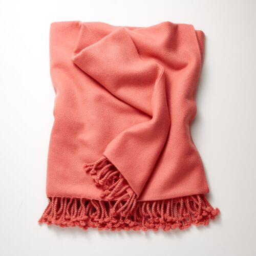 4-Ply Cashmere Throw Tea Rose