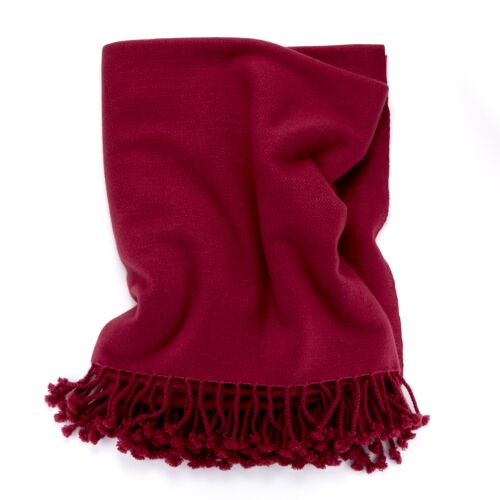 4-Ply Zig Zag Cashmere Throw Fuchsia Rose