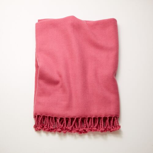 4-Ply Zig Zag Cashmere Throw Magenta