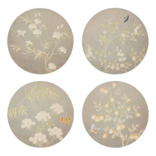 Addison Ross Chinoiserie Grey Coaster Set/4