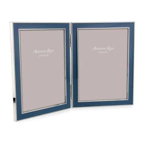 Addison Ross Enamel & Silver Denim Double Frame 5x7"