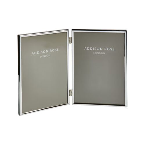 Addison Ross Fine Edged Silver Double Frame 4x6"