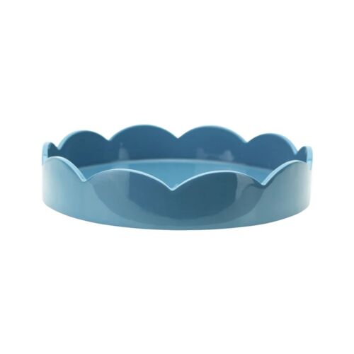 Addison Ross Scallop Round Tray Chambray Small